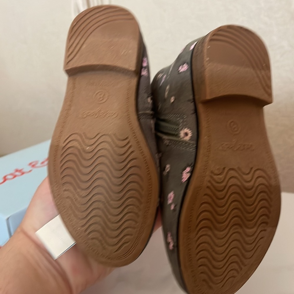Cat & Jack Toddler Girl’s Penelope Boots Grey with Pink Floral Print Size 8 - Picture 7 of 7